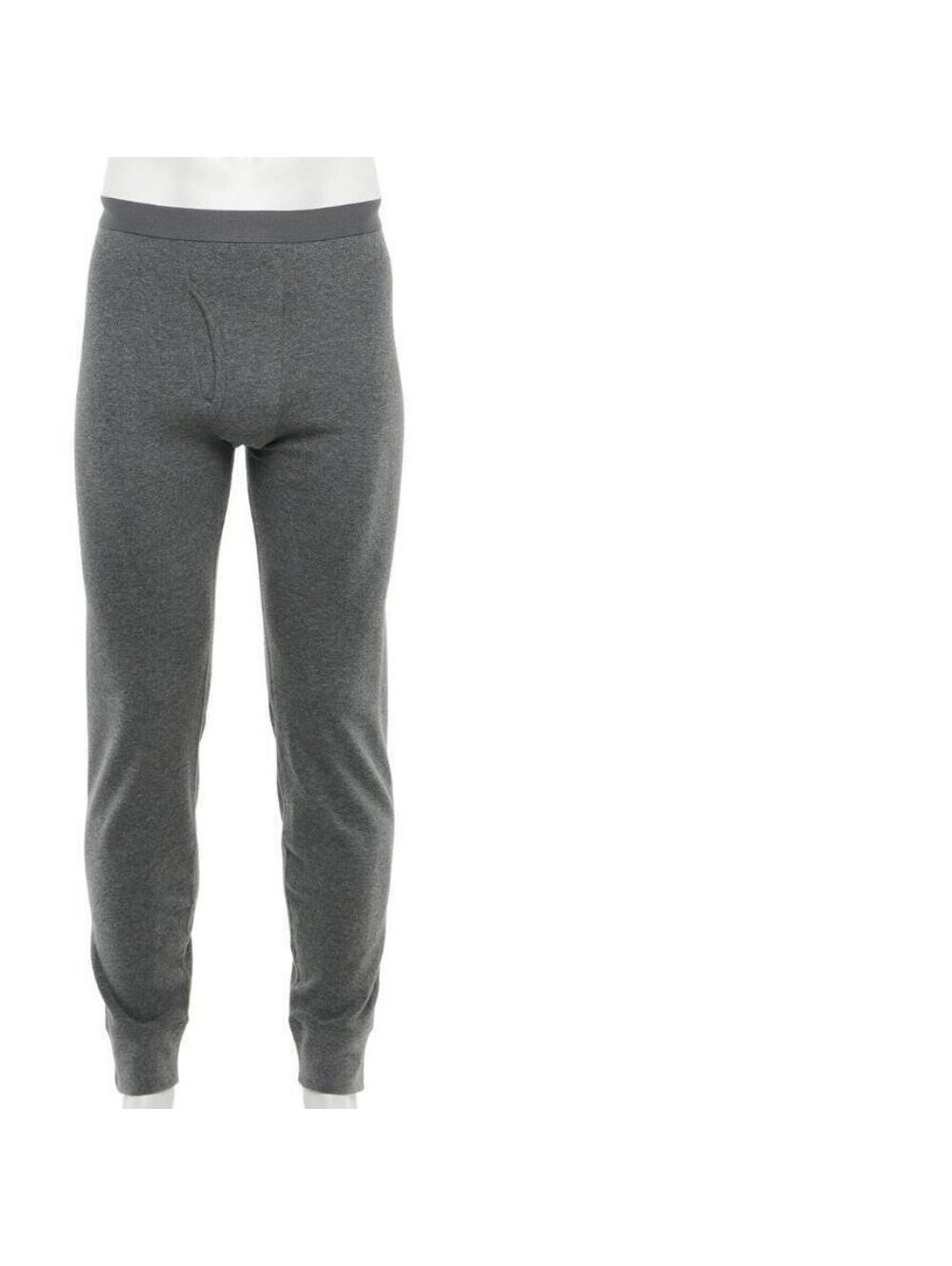 Mens Thermal Underwear Gray 2XLT Tall Croft & Barrow Elastic Waist Fly Winter